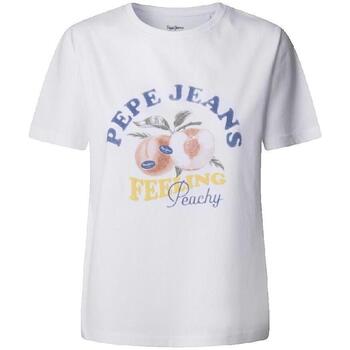 Pepe jeans T-Shirt T-shirt Pepe Jeans Venusa blanc manches courtes col rond