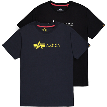 Alpha Industries  T-Shirt Alpha Label T-Shirt 2 Pack - black/rep.blue