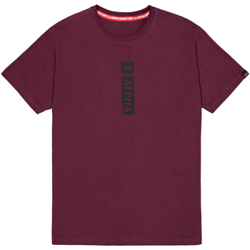 Alpha Industries T-Shirt Alpha Puff Print T-Shirt - dark cherry
