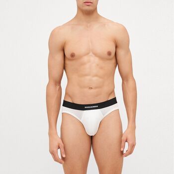 Dsquared  Slips DCX200070 - TWIN 2PACK BRIEF-100 WHITE