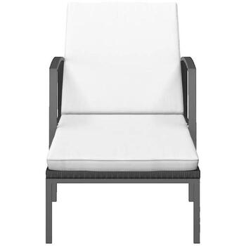 VidaXL  Gartenstühle Chaises longues  lot de 2 avec table résine tressée noir