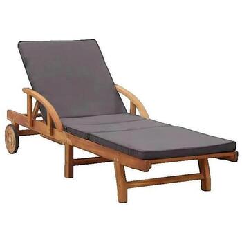 VidaXL  Gartenstühle Chaise longue  en bois d'acacia avec coussin