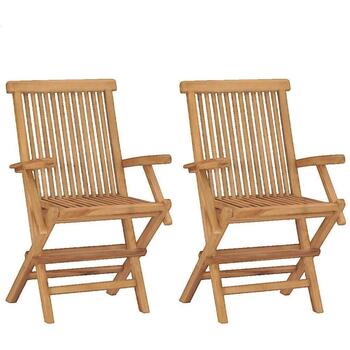 VidaXL  Gartenstühle Chaises pliables de jardin  Bois de teck solide lot de 2