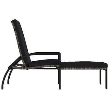 VidaXL  Gartenstühle Chaise longue  Résine tressée avec repose-pied Gris