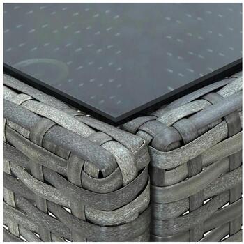 VidaXL Niedrige Tische für draußen Table basse d'extérieur Résine tressée Gris 40x40x45 cm