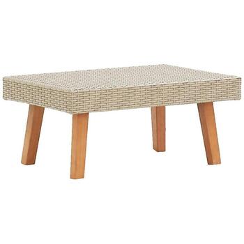 VidaXL Niedrige Tische für draußen Table basse d'extérieur Résine tressée Beige