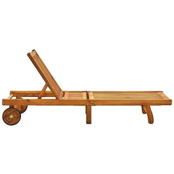 VidaXL Gartenstühle Chaise longue en bois d'acacia massif marron