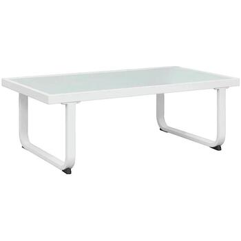 VidaXL Niedrige Tische für draußen Salon de jardin Aluminium Noir 4 pièces avec coussins