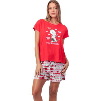 Admas Pyjama-Sets Pyjama Shorts T-Shirt Love Valentines Peanuts