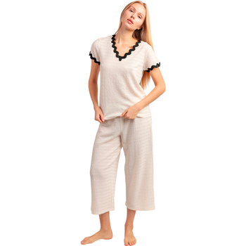 Admas  Pyjama-Sets Pyjama Hose Palazzo T-Shirt Luxe Waves