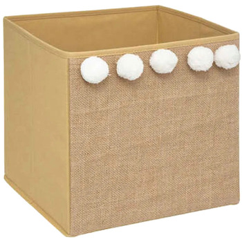 Atmosphera Körbe, Kisten, Regalkörbe Panier pompons couleur beige