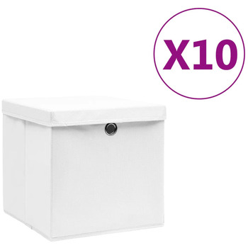 VidaXL Körbe, Kisten, Regalkörbe Boîtes de rangement 10 pcs 28x28x28 cm blanc