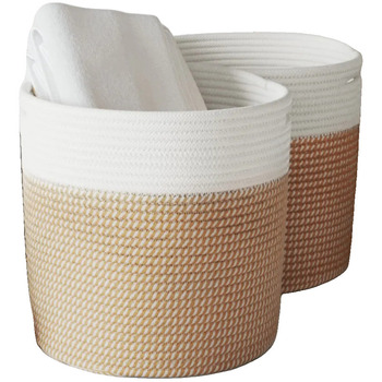 VidaXL  Körbe, Kisten, Regalkörbe Panier  storage baskets 2 pcs marron et blanc durable