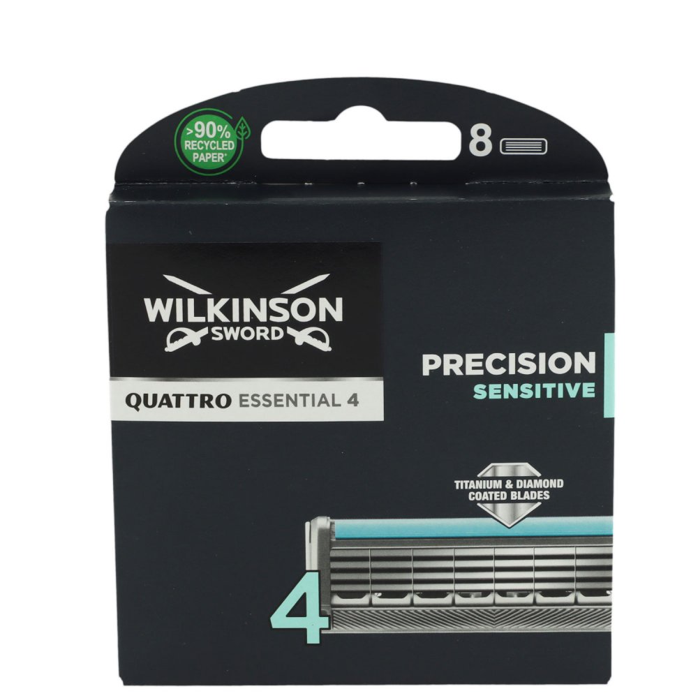 Wilkinson Sword Quattro Titanium Sensitive Rasierklingen 8 Stück Klingen