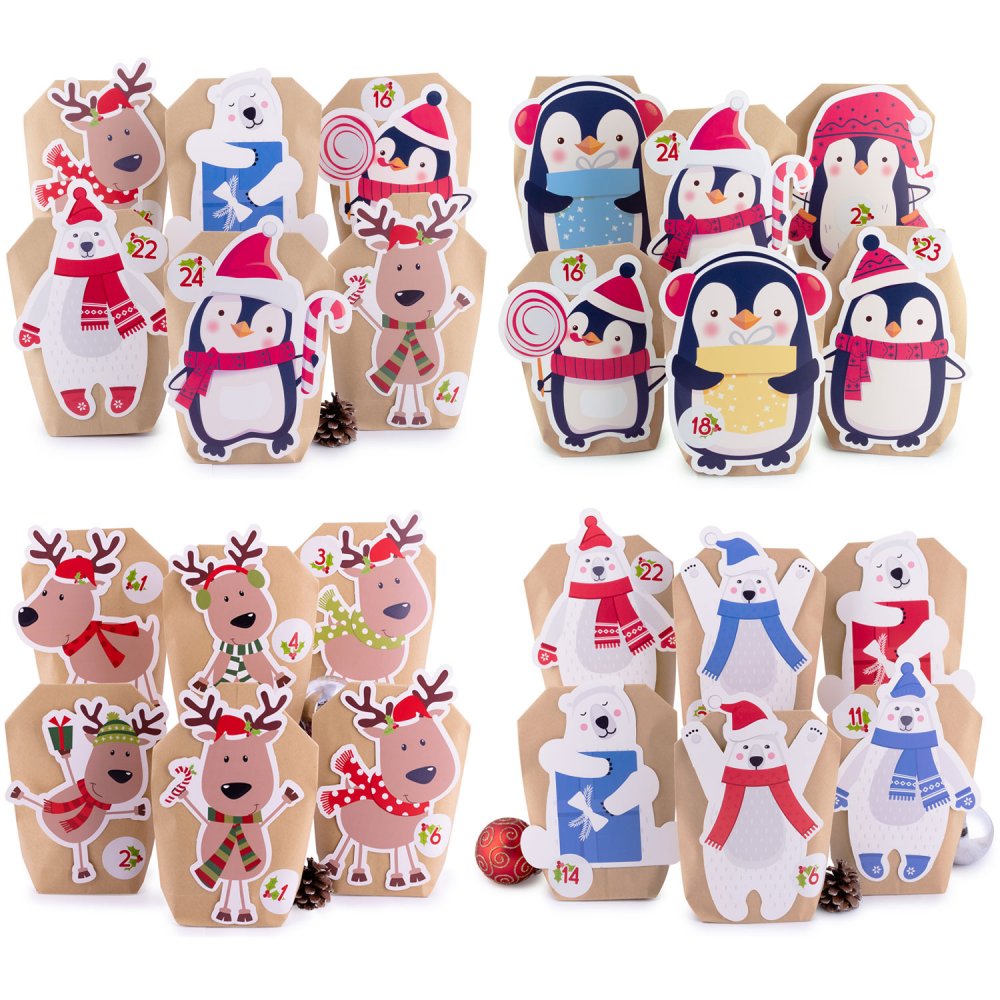 Pajoma Adventskalender Bastelset Tiere zum Befüllen - verschiedene Tiersorten