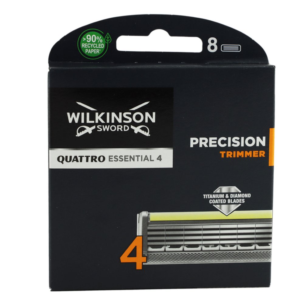 Wilkinson Sword Quattro Titanium Precision Trimmer 8 Rasierklingen Ersatzklingen