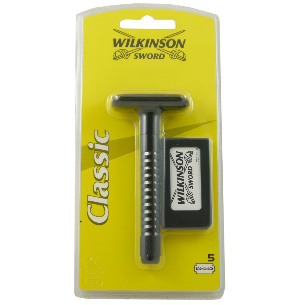 Wilkinson Classic Rasierhobel + 5 Rasierklingen Ersatzklingen Rasierer
