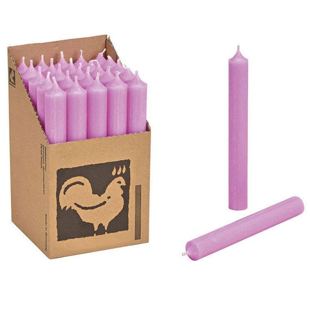 25 Stabkerzen Pastelllila - Pastel Purple 180 x 22 mm Kerzenfarm Kerzen Candle
