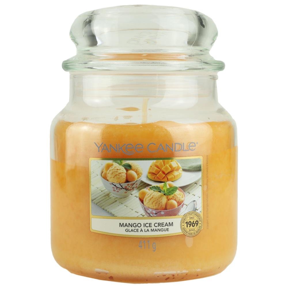 Yankee Candle Duftkerze Mango Ice Cream im Glas Jar 411 g Housewarmer
