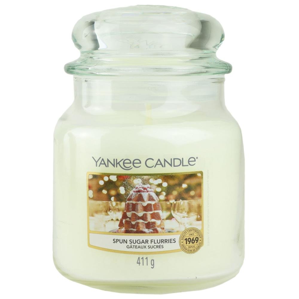 Yankee Candle Duftkerze Spun Sugar Flurries im Glas Jar 411 g Housewarmer
