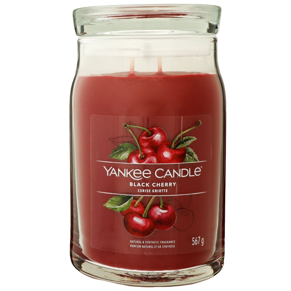 Yankee Candle Signature Black Cherry 2 Docht Duftkerze im Glas 567 g Housewarmer