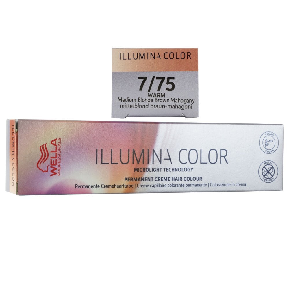 Wella Illumina 60 ml 7/75 mittelblond braun mahagoni Haarfarbe