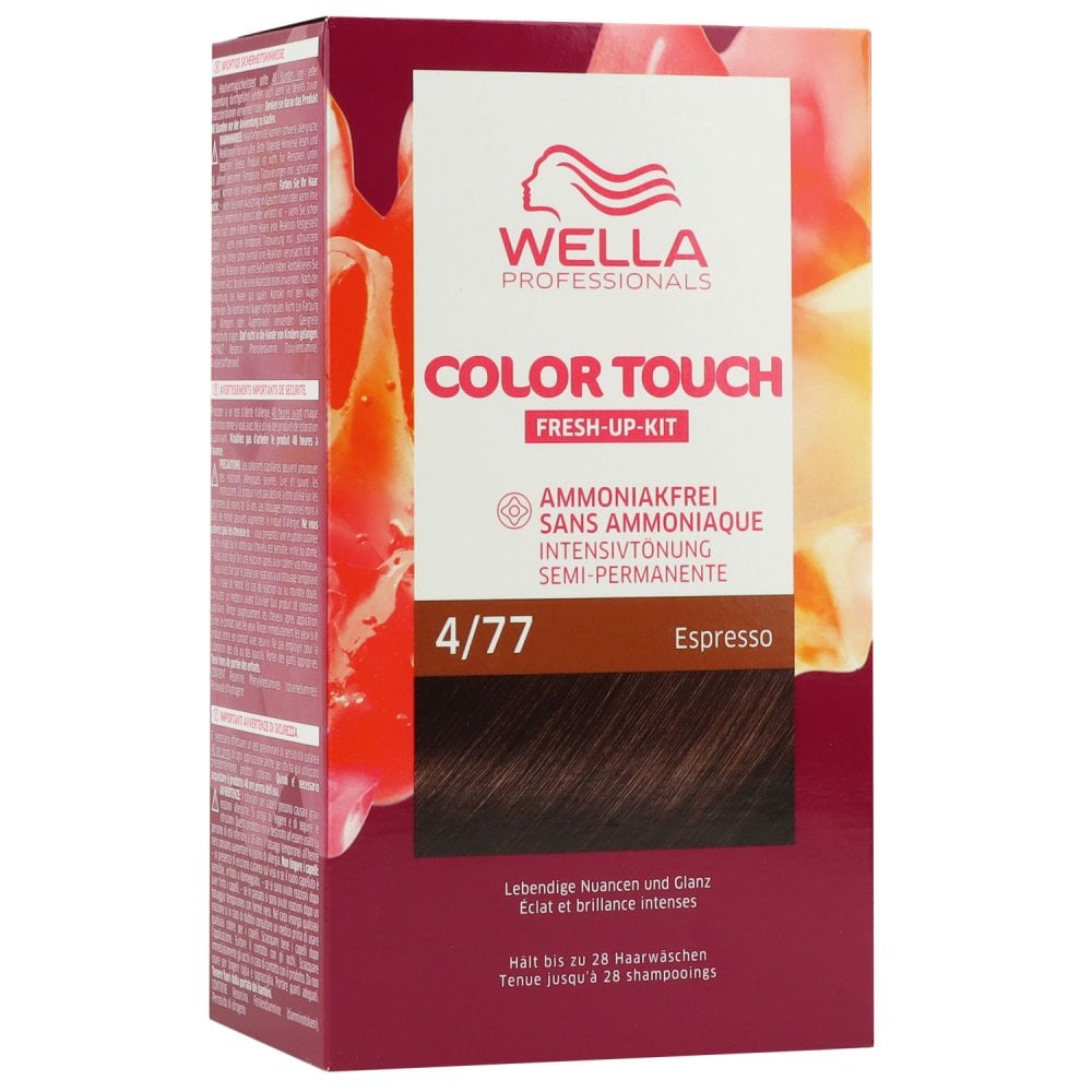 Wella Color Touch Fresh Up Kit 130 ml 4/77 mittelbraun braun intensiv Haarfarbe mit Entwickler Set