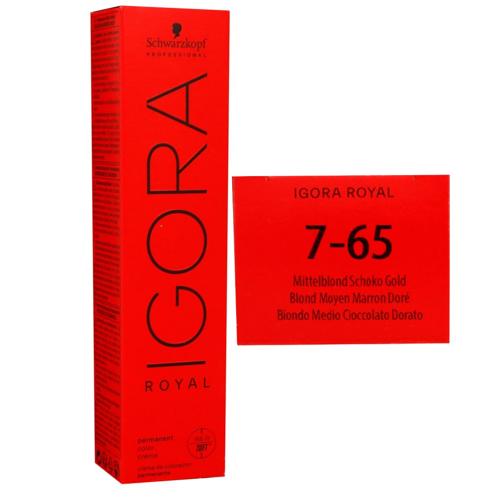 Schwarzkopf Igora Royal 60 ml 7-65 mittelblond schoko gold Haarfarbe Cremefarbe