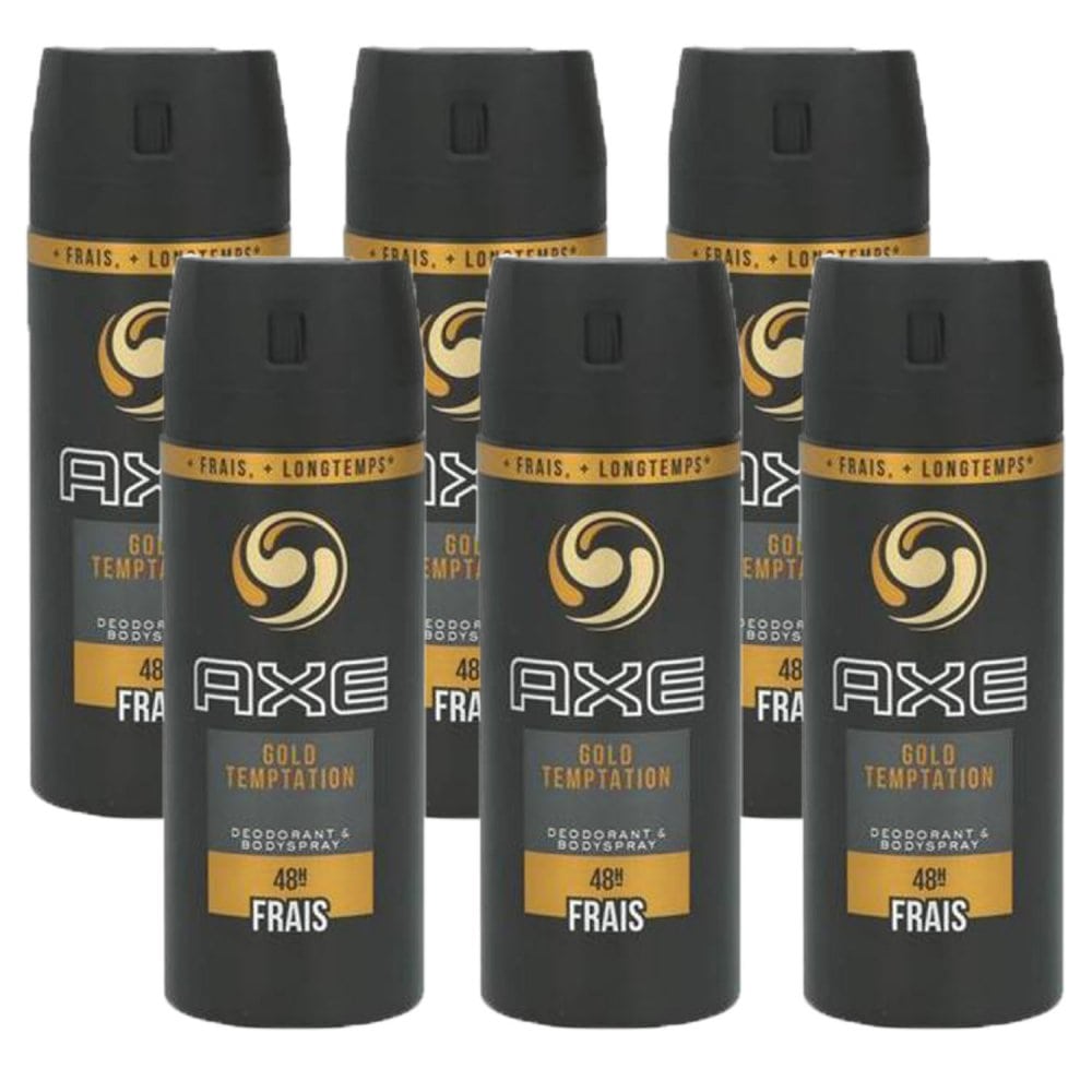Axe Gold Temptation 6 x 150 ml Deospray Deodorant Deo Spray Deodorant Set