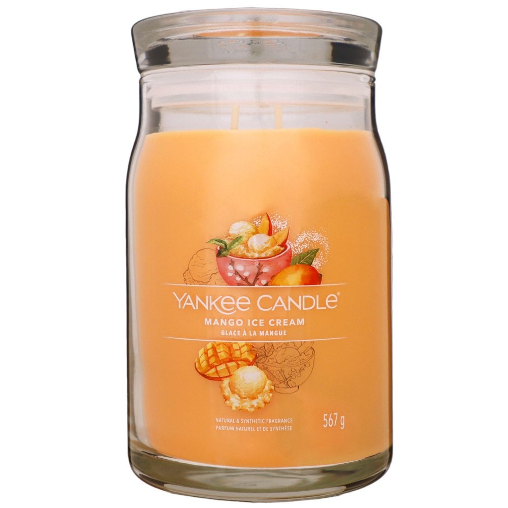 Yankee Candle Signature Mango Ice Cream 2 Docht Duftkerze im Glas 567 g Housewarmer