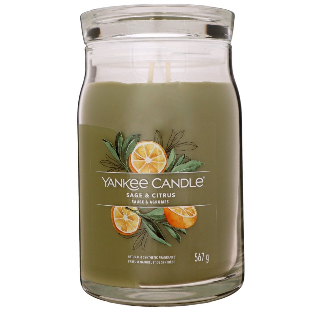 Yankee Candle Signature Sage & Citrus 2 Docht Duftkerze im Glas 567 g Housewarmer