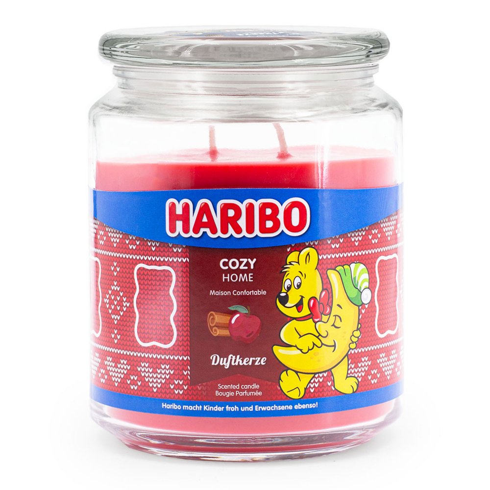 Haribo Cozy Home 510 g Gummibären Duftkerze im Glas