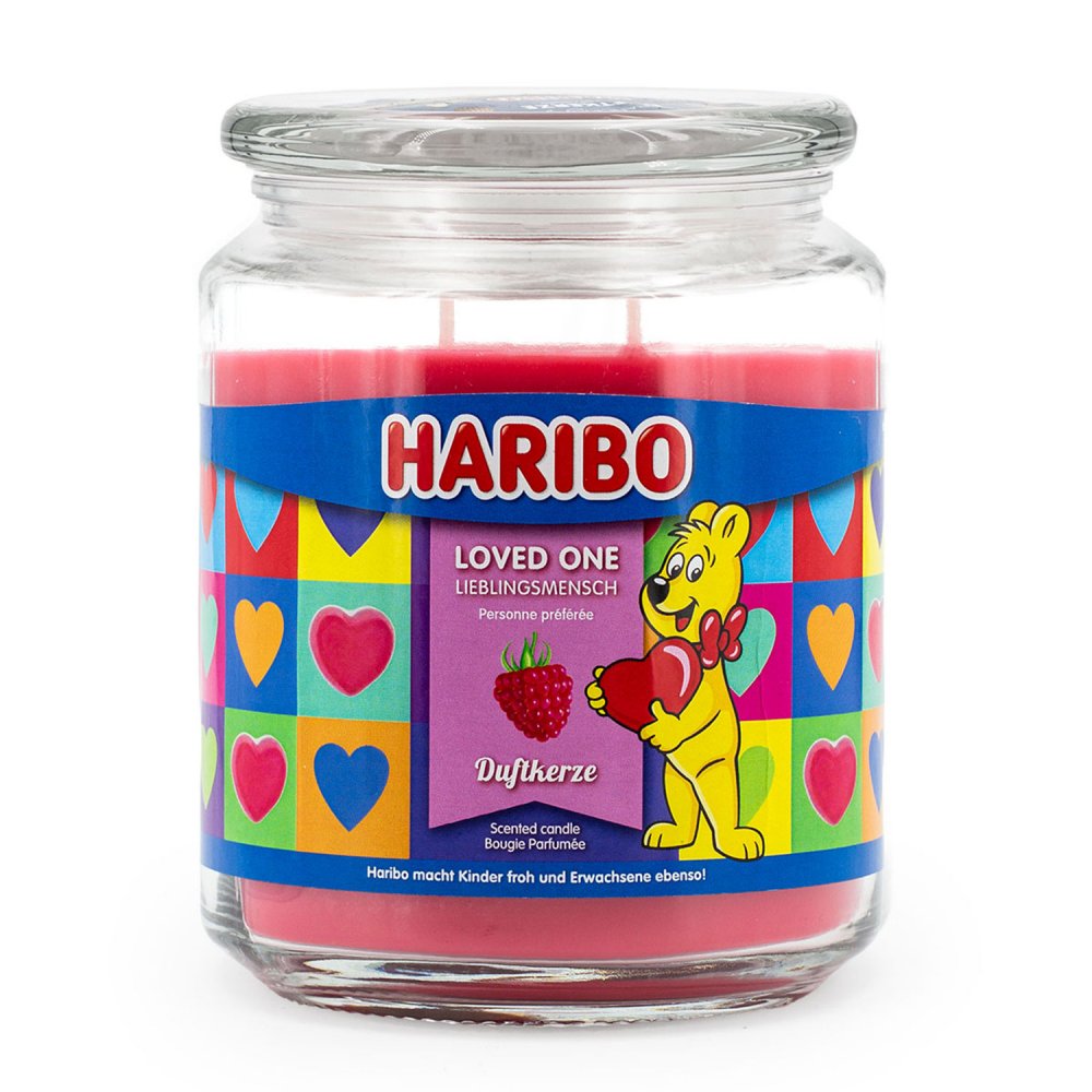 Haribo Loved one 510 g Gummibären Duftkerze im Glas