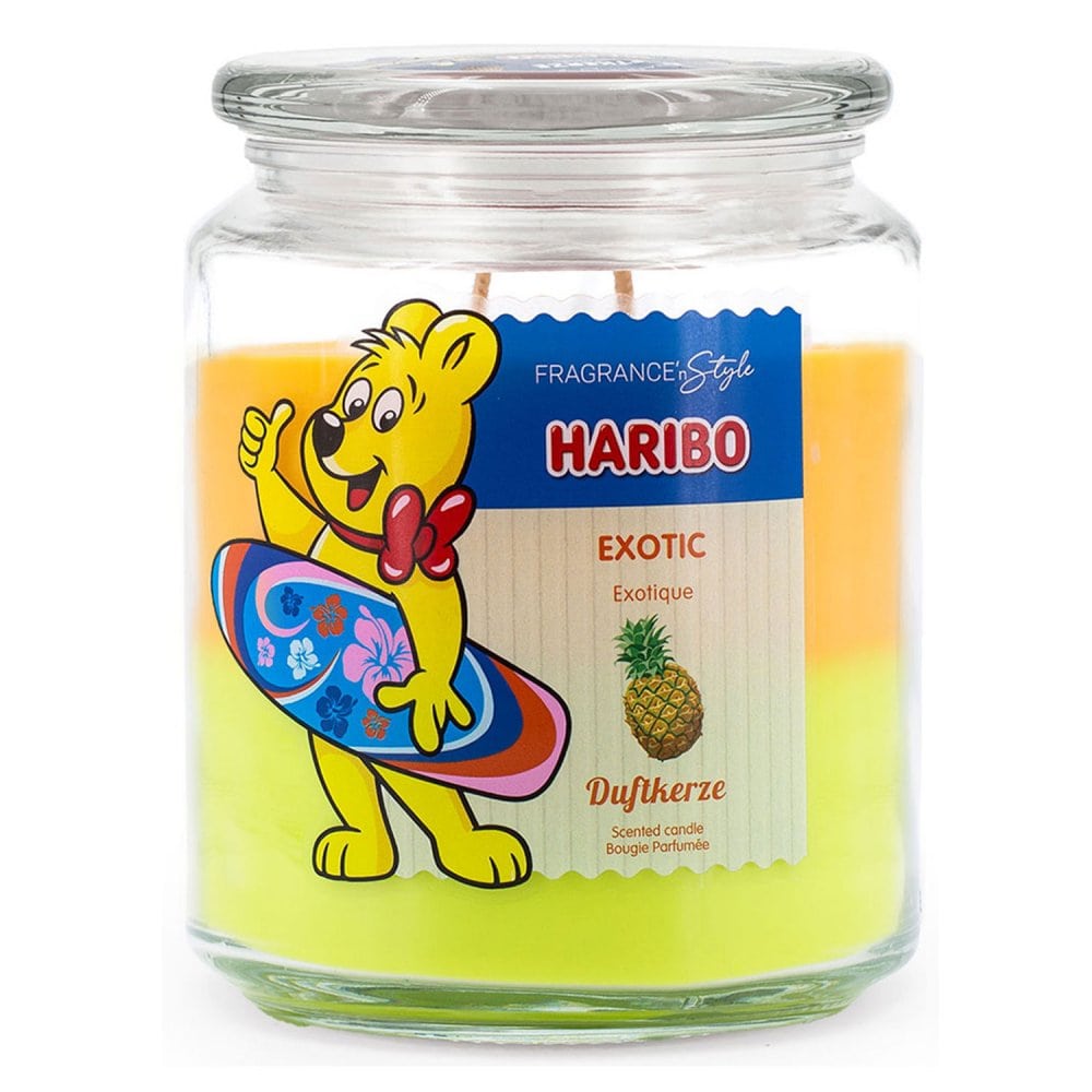 Haribo Exotic 510 g Gummibären Duftkerze im Glas