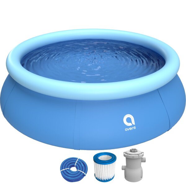 Avenli Prompt Set Ø 240 x 63 cm Pool Set, mit Filterpumpe, blau
