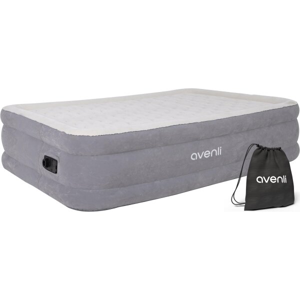 Avenli selbstaufblasende Luftmatratze / Luftbett 203 x 152 x 46 cm mit eingebauter Pumpe