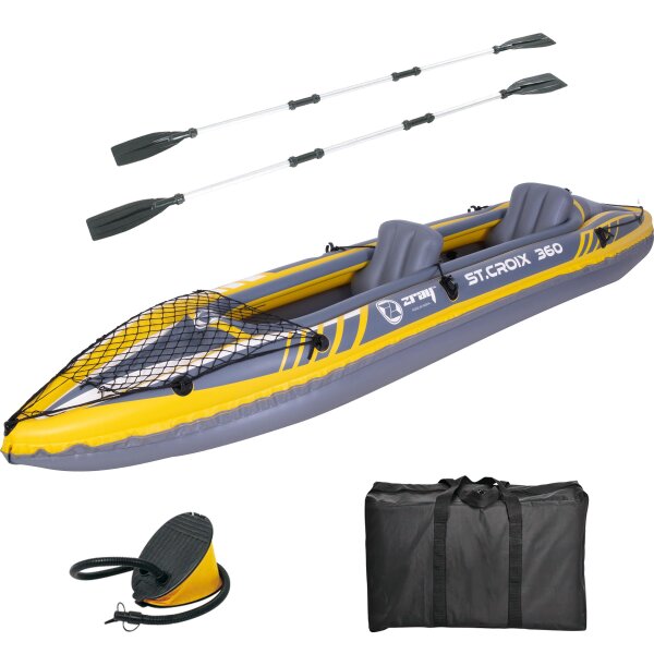 ZRAY Kayak ST.CROIX 360 für 2 Personen 350 x 78 x 52 cm inklusive Pumpe, Paddel und Tragetasche