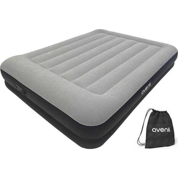 Avenli selbstaufblasendes Luftbett 203 x 152 x 36 cm mit eingebauter Pumpe