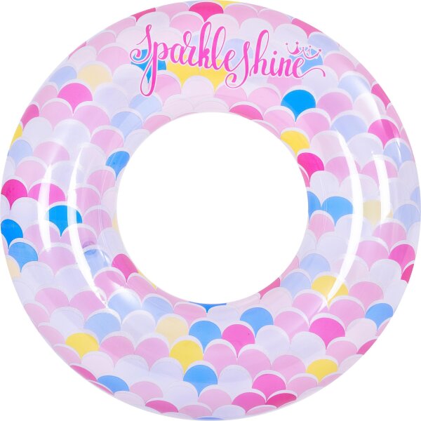 SunClub Schwimmring bunt Ø 90 cm aufblasbar - farbenfroher Schwimmreifen mit Sicherheitsventil für Pool, See und Strand