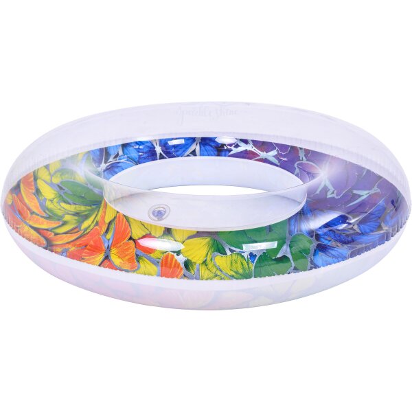 SunClub Schwimmring Schmetterling Ø 90 cm bunt aufblasbar mit Sicherheitsventil - Schwimmreifen mit Motiv fuer Pool und Strand