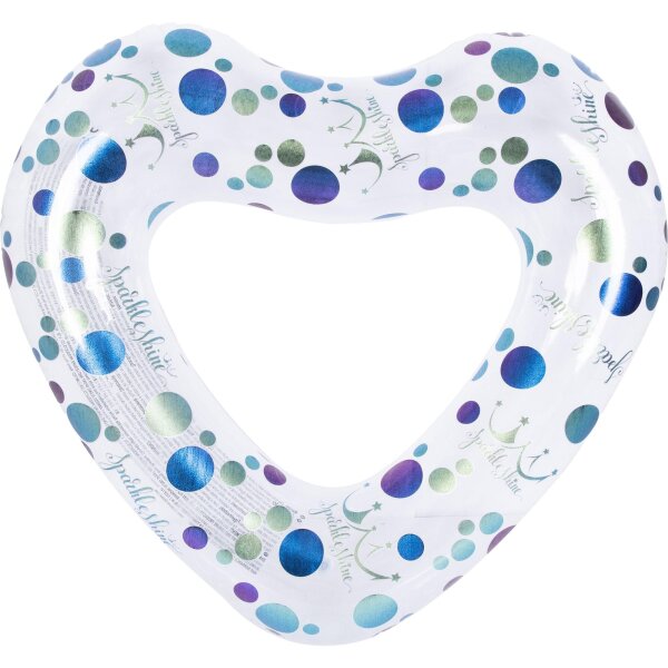 SunClub Schwimmring Herz 93 x 85 cm aufblasbar - Schwimmreifen mit Glitzer und Sicherheitsventil für Pool und Strand