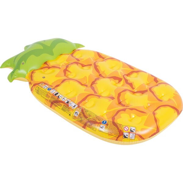 SunClub Luftmatratze Ananas 176 x 80 x 15 cm mit 2 Luftkammern und tropischem Design