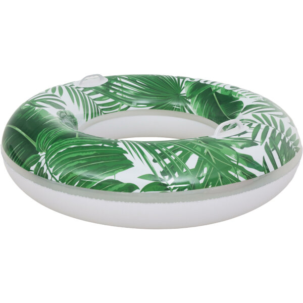 SunClub Schwimmring Blatt Ø 100 cm aufblasbar - Schwimmreifen mit Haltegriffen und Sicherheitsventil für Pool und Strand