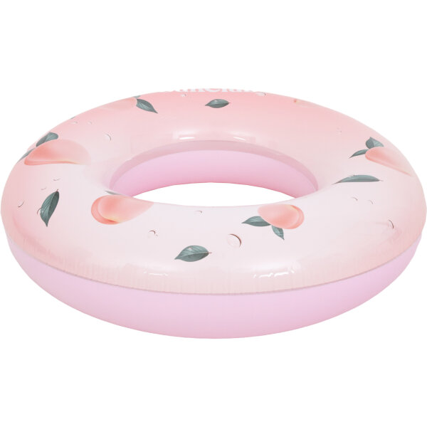 SunClub Schwimmring Pfirsich Ø 106 cm aufblasbar - Schwimmreifen mit Sommerdesign und Sicherheitsventil für Pool und Strand