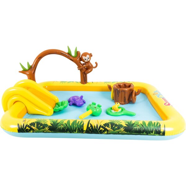 SunClub Wasserspielcenter Tiere 214 x 167 x 85 cm mit Rutsche, Sprinkler und Spielzubehör