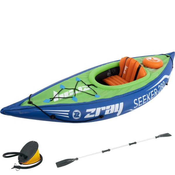 ZRAY Kayak SEEKER 280 für 1 Person 282 x 90 cm inklusive Pumpe und Paddel