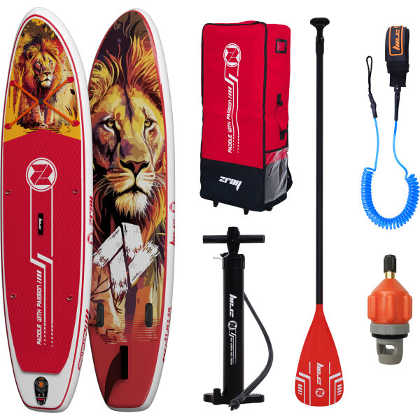 ZRAY SUP All Around Art ArtLeo Stand Up Paddle Board 320x81x15 cm Komplettset rot