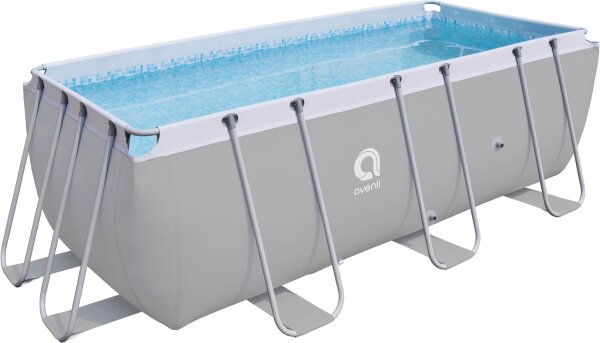 Avenli Frame Rectangular Pool 400 x 200 x 100 cm, Aufstellpool, rechteckig, ohne Pumpe, Ersatzpool, grau