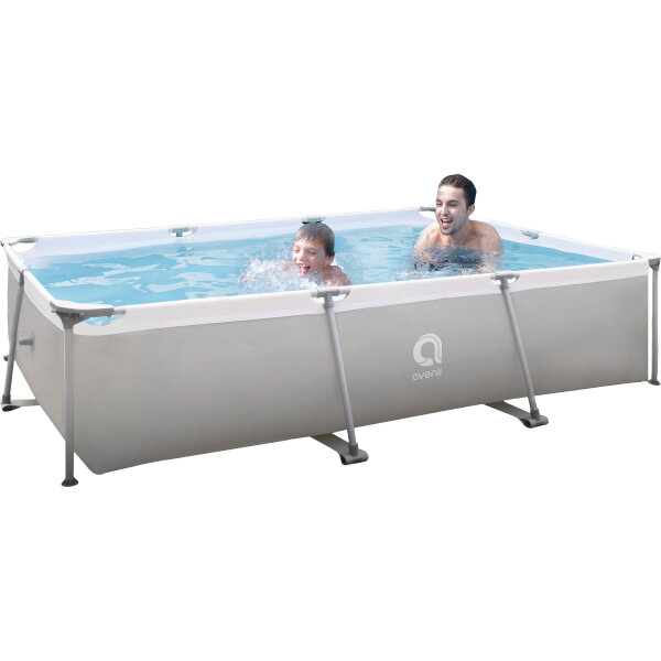 Avenli Frame Rectangular Pool 300 x 207 x 65 cm, Aufstellpool, rechteckig, ohne Pumpe, grau