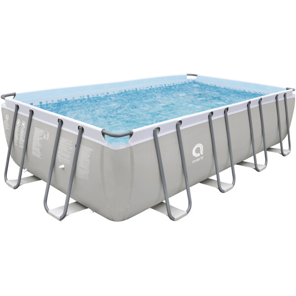 Avenli Frame Plus Rectangular Pool 549x305x122 cm, Aufstellpool, rechteckig, ohne Zubehör, grau